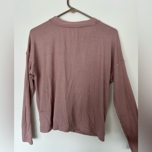 Light Pink Cardigan Sweater With Brown Buttons Size L - Picture 3 of 4